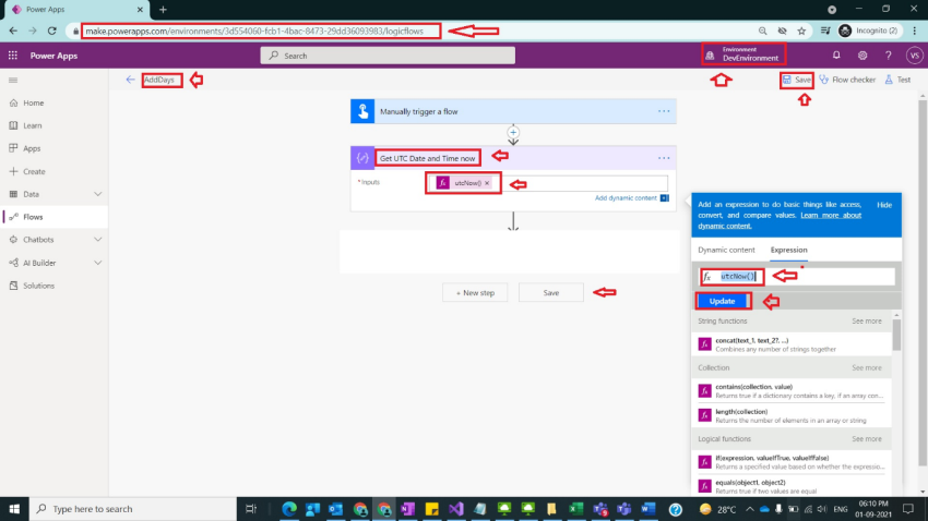Usage of Add Days in Power Automate